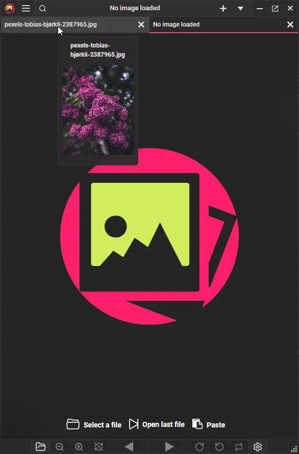 PicView open source image viewer that support zipped files, dark theme